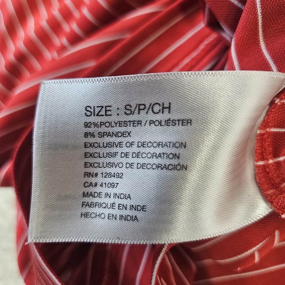 Trump Golf Polo Shirt Greg Norman Red White Striped Men's Small Play Dry - Picture 6 of 13